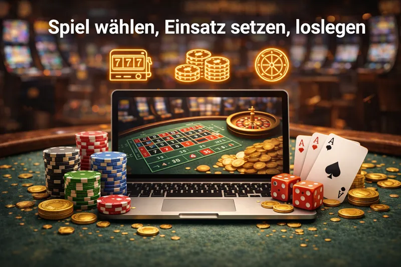 Spiel wählen Einsatz setzen loslegen
